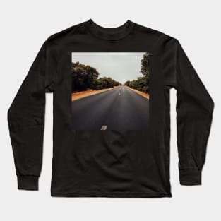 Car Driving Through Olive Tree Forest Long Sleeve T-Shirt